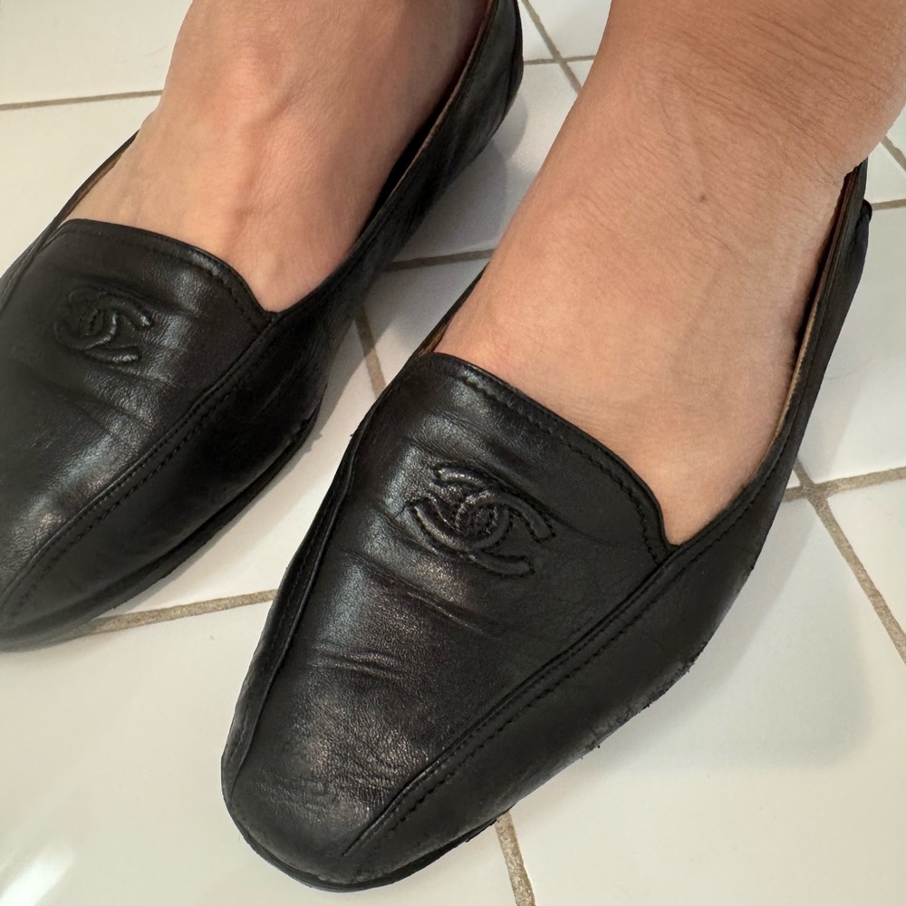 CHANEL Black Leather Loafers - Picture 10 of 13